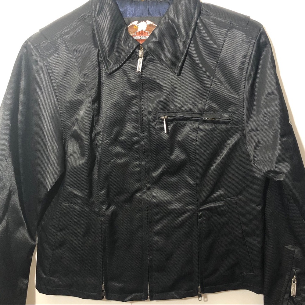 Harley Davidson Moto Nylon Zip Up Lined Jacket S